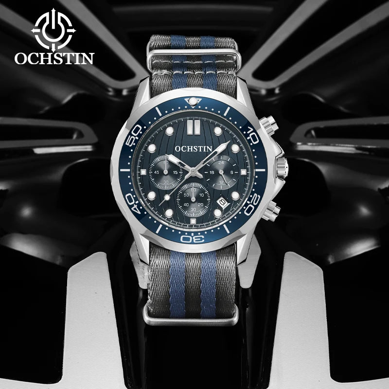 OCHSTIN men's waterproof simple ultra-thin 6-disc pointer quartz watch